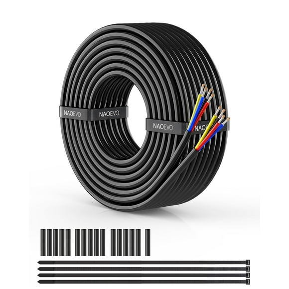 Cable NAOEVO, calibre 16, 4 conductores, 16 AWG, PVC trenzado de 4 núcleos