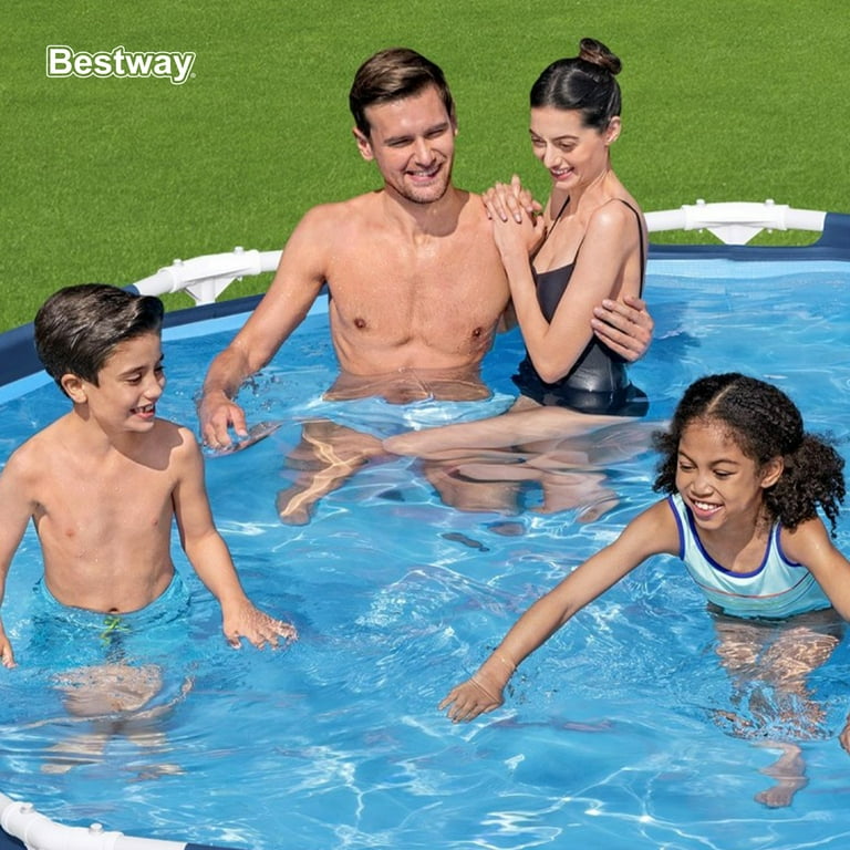 Bestway Round Outdoor Above Ground Swimming Pool Set with Included