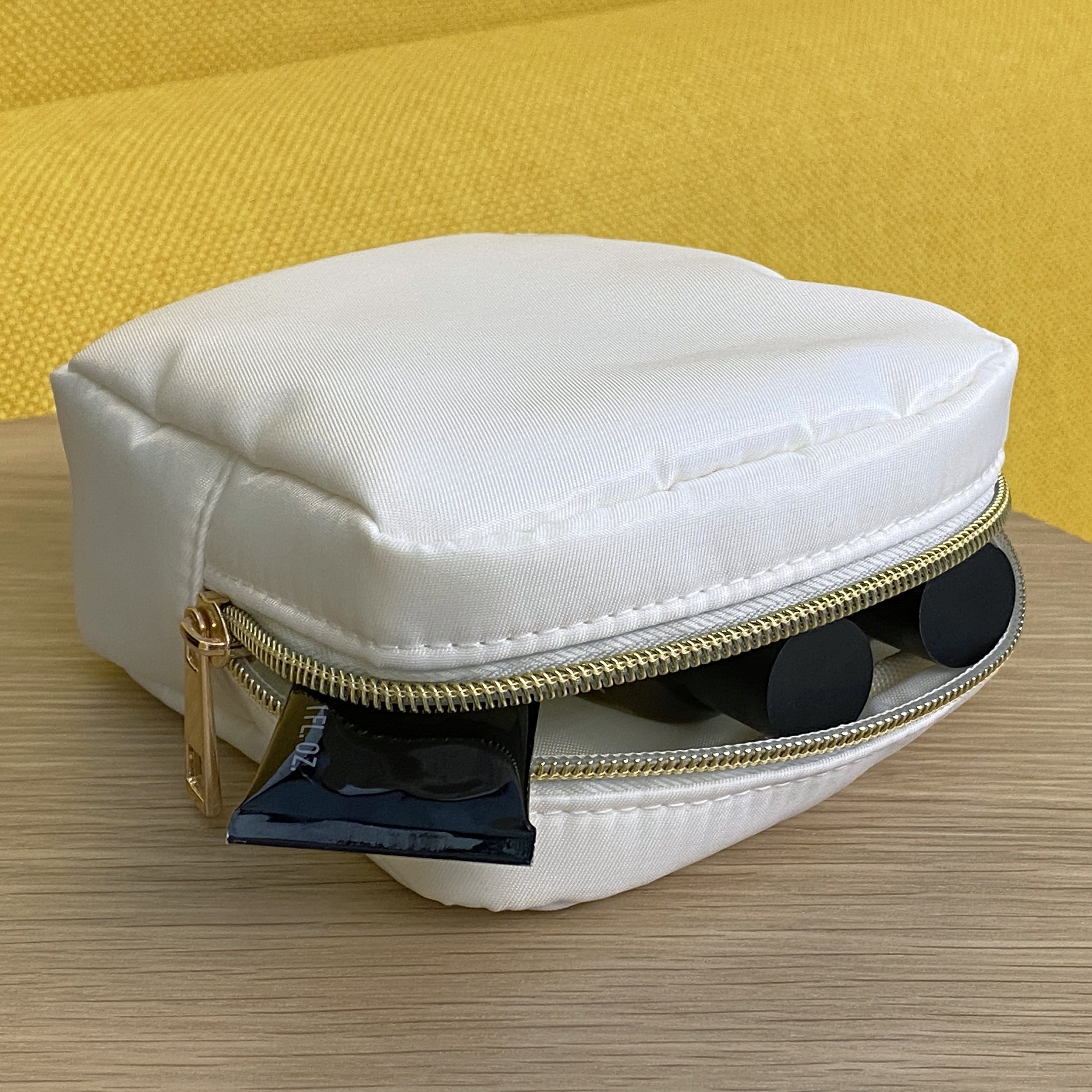 (2 pack) Hello Hobby Small Square Zippered Craft Storage Bag, White