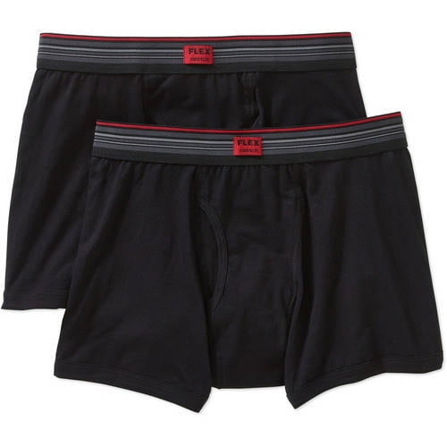 Life by Jockey Flex Black Cotton Stretch Boxer Brief, 2 pack
