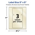 thumbnail image 6 of Avery Pearlized Ivory Rectangle Labels, 3" x 5", 75ct, 6 of 11