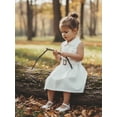 thumbnail image 6 of BemeyourBBs Toddler Baby Girl Safari Dress Kids Little Baby Girls Safari Outfit Lapel Sleeveless Front Pockets Button Down Pleated Dress with Belt Spring Summer Fall Clothes, 6 of 9
