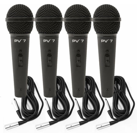 4 Peavey PV 7 ND Magnet Dynamic Microphone with 1/4" to XLR Cable
