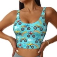 thumbnail image 1 of Balery Cartoon Monster Truck Sujetadores deportivos con espalda cruzada para mujer, acolchados, sin costuras, de alto impacto, ideales para yoga, gimnasio, entrenamiento y fitness.-XX-Large, 1 of 8