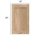 thumbnail image 3 of 12W x 24H Unfinished Oak Kitchen Cabinet Door Replacement, Shaker Style, 3 of 8