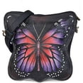 thumbnail image 2 of Petit Sac Bandoulière en Forme de Papillon Violet Peint à la Main, 2 of 5