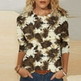 thumbnail image 3 of JTZGDY Western Shirts for Women Plus Size Ethnic Style Tops Plus Size 3/4 Lenght Sleeve Vintage Bleached Crewneck Tunic Tees Loose Oversied Graphic Tshirt Tops Multicolor#09 XXXXL, 3 of 6