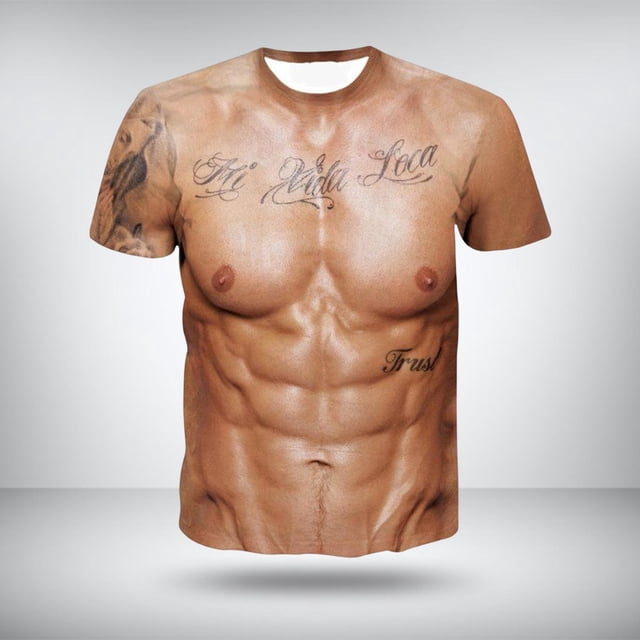 Camisetas de verano mpado 3D de impresión digital 3D mpado de cuerpo de manga corta para hombre mpado de músculo G Hugo camisas para hombre
