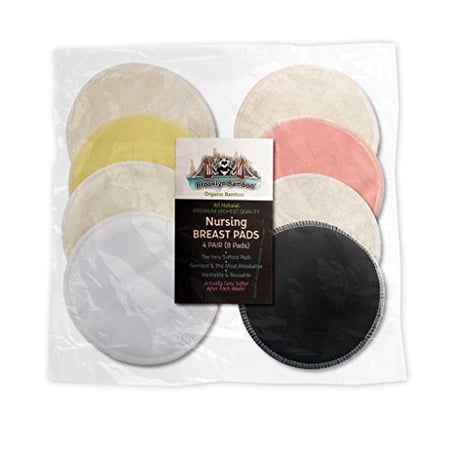 Brooklyn Bamboo Soft, Hypoallergenic , Organic Nursing Pads 8 Piece (4 Pair)