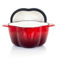 thumbnail image 6 of MegaChef Pepper Shaped 3 Quart Enameled Cast Iron Casserole in Red, 6 of 12