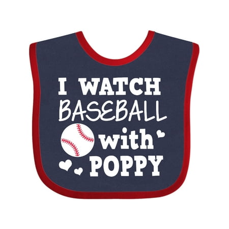 

Inktastic I Watch Baseball with My Poppy Gift Baby Boy or Baby Girl Bib