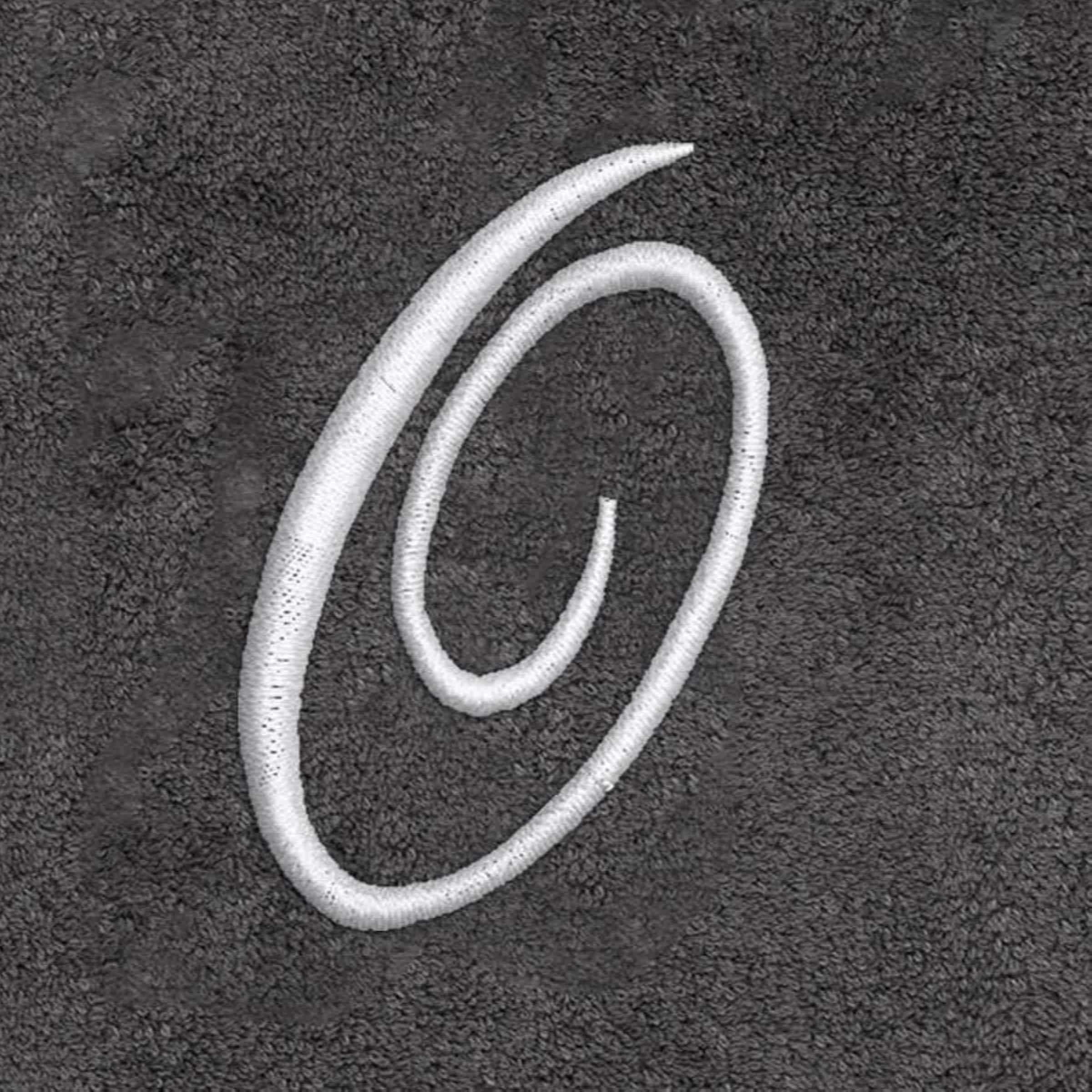 Avanti Linens  Granite/Silver Script Monogram Hand Towel Letter O - Hand Towel