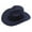 Navy, variant on Solid Color Western Cowboy Hat, Retro Ethnic Style Fedora, Ideal for Stage Performances, Themed Parties, Halloween, Casual Western Outfits Navy