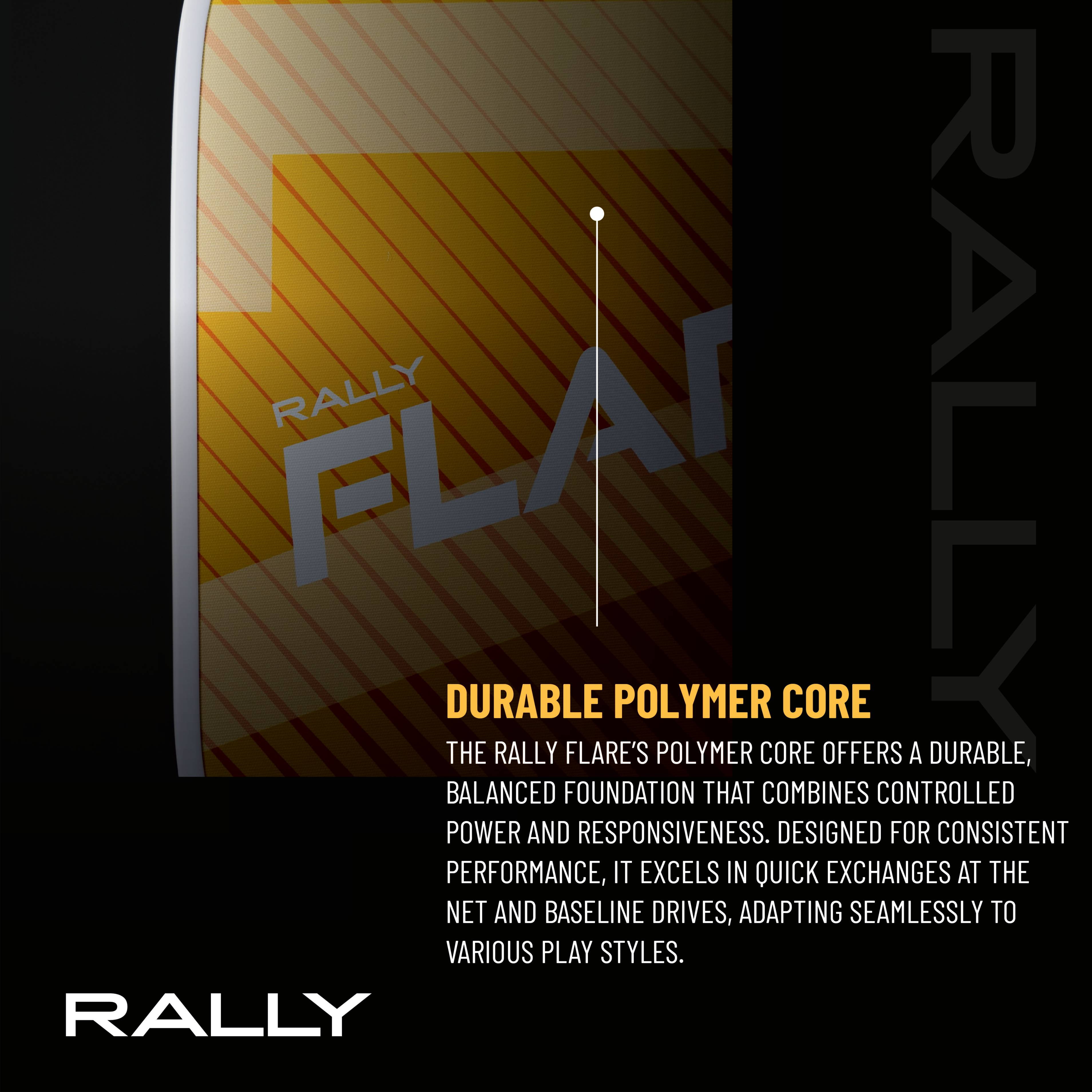 Rally Flare Graphite Pickleball Paddle – 2025 & Original Versions | Lightweight Design, Durable Polymer Core, Carbon or Graphite Face, USAPA Approved (Orange)