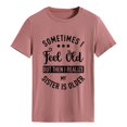 thumbnail image 1 of Blusa informal de cuello redondo para mujer, con estampado de oro rosa y negro, manga corta, de moda, talla L, 1 of 4