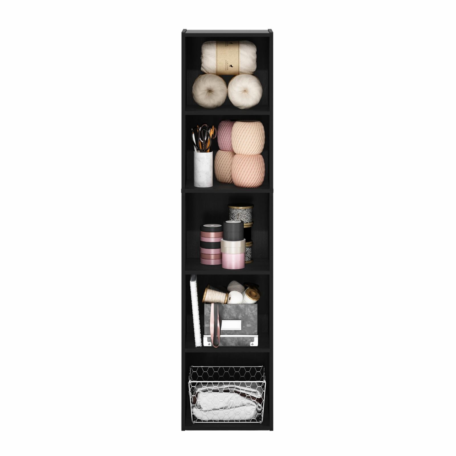 Furinno Pasir 5Tier Open Shelf Bookcase, Blackwood, Durable Composite Wood, Easy Customization, Multiple Colors  (图3)