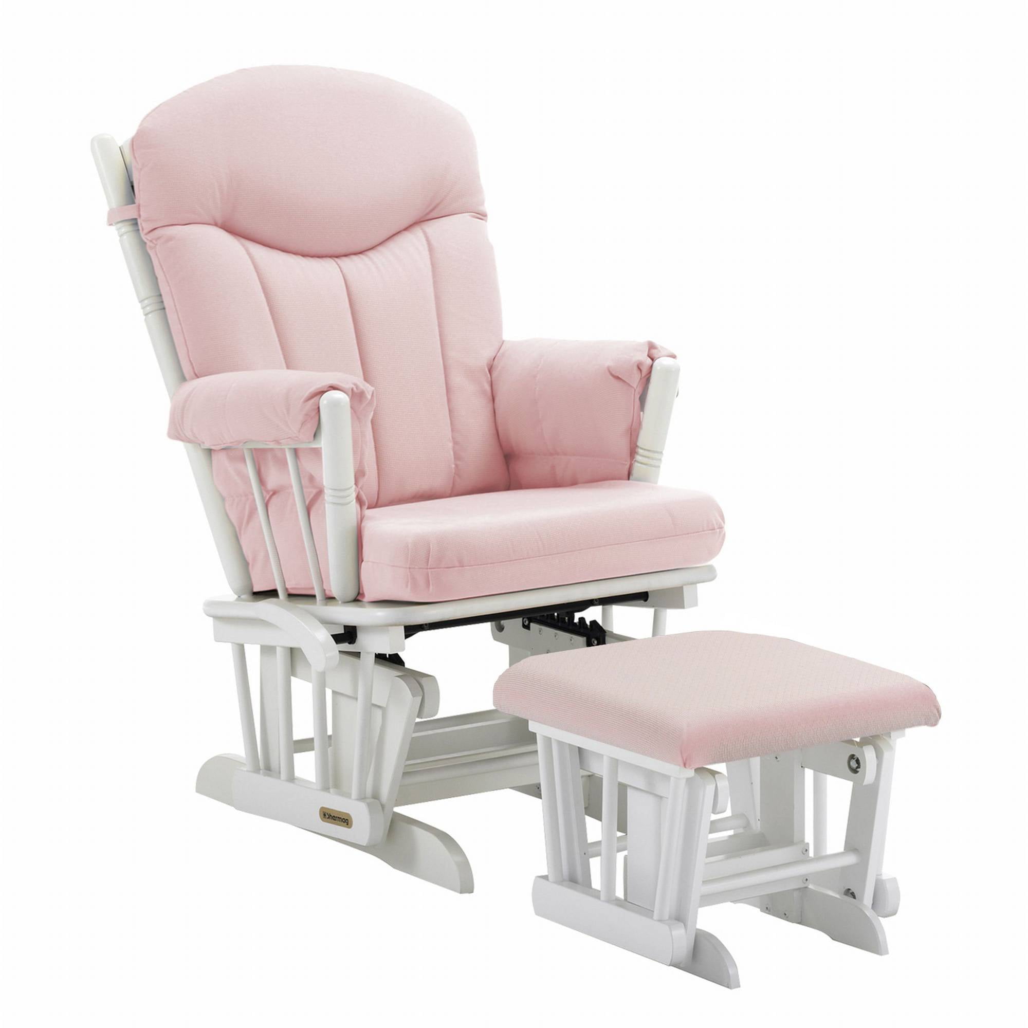 Shermag White Glider and Ottoman