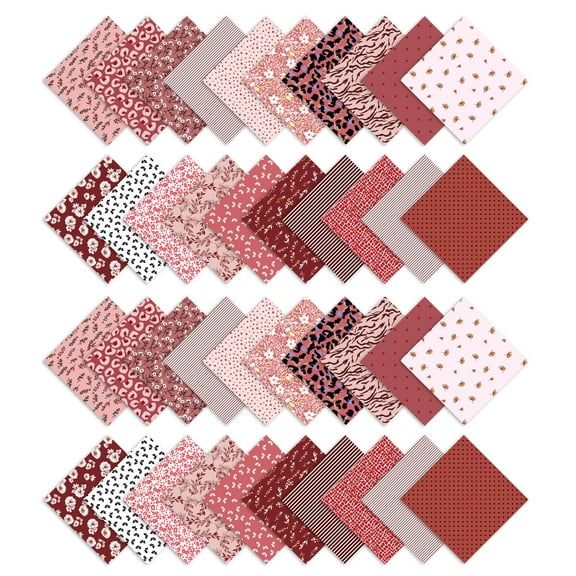 Soimoi Precut 10-inch Florals Prints Cotton Fabric Bundle Quilting Squares Charm Pack DIY Patchwork Sewing Craft