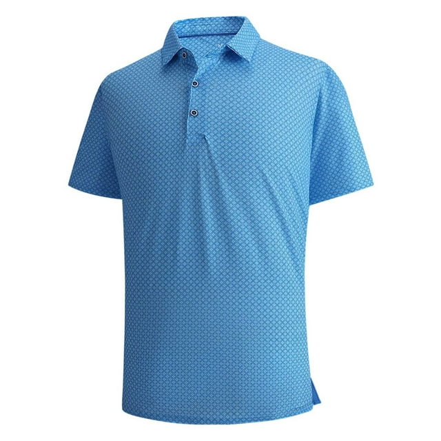 WEIYLL Hauts de Sortie pour Femmes Polo à Manches Courtes Col Rabattu Ample Bleu Ciel Tailles G