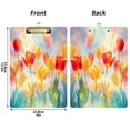 thumbnail image 2 of 12.5" x 9" Acrylic Clipboard with Gold Metal Clip Office and Classroom Essential Vibrant Colorful Tulips, 2 of 7