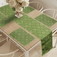 thumbnail image 2 of Ambesonne Olive Green Table Runner & Placemats, Rhombus Squares, Placemat 4 pcs + Runner 16"x72", Olive Green Coconut, 2 of 2