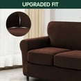 thumbnail image 4 of CHUN YI Sofa Cover with Separate Cushion Slipcover Stretch Checks (Loveseat, Chocolate), 4 of 7