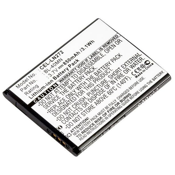 Dantona CEL-LN272 Batterie Lithium-Ion de Remplacement 3.7V & 850 mAh pour Téléphone Cellulaire LG C395