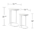 thumbnail image 3 of SEI Furniture Vicanno Terrazzo Outdoor Nesting Tables in White, 3 of 5
