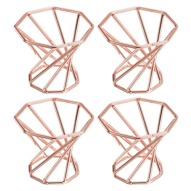 Soporte para plantas de aire Uxcell, base de maceta Tillandsia, estante para plantas de aire, paquete de 4 en color dorado rosa