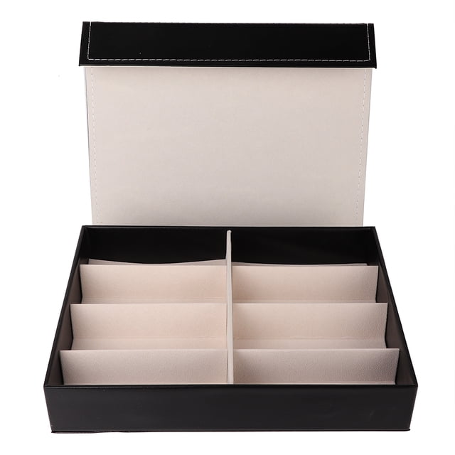 Delicada caja de 8 rejillas para gafas, organizador de gafas de sol, estuches de almacenamiento para exhibidores de gafas.