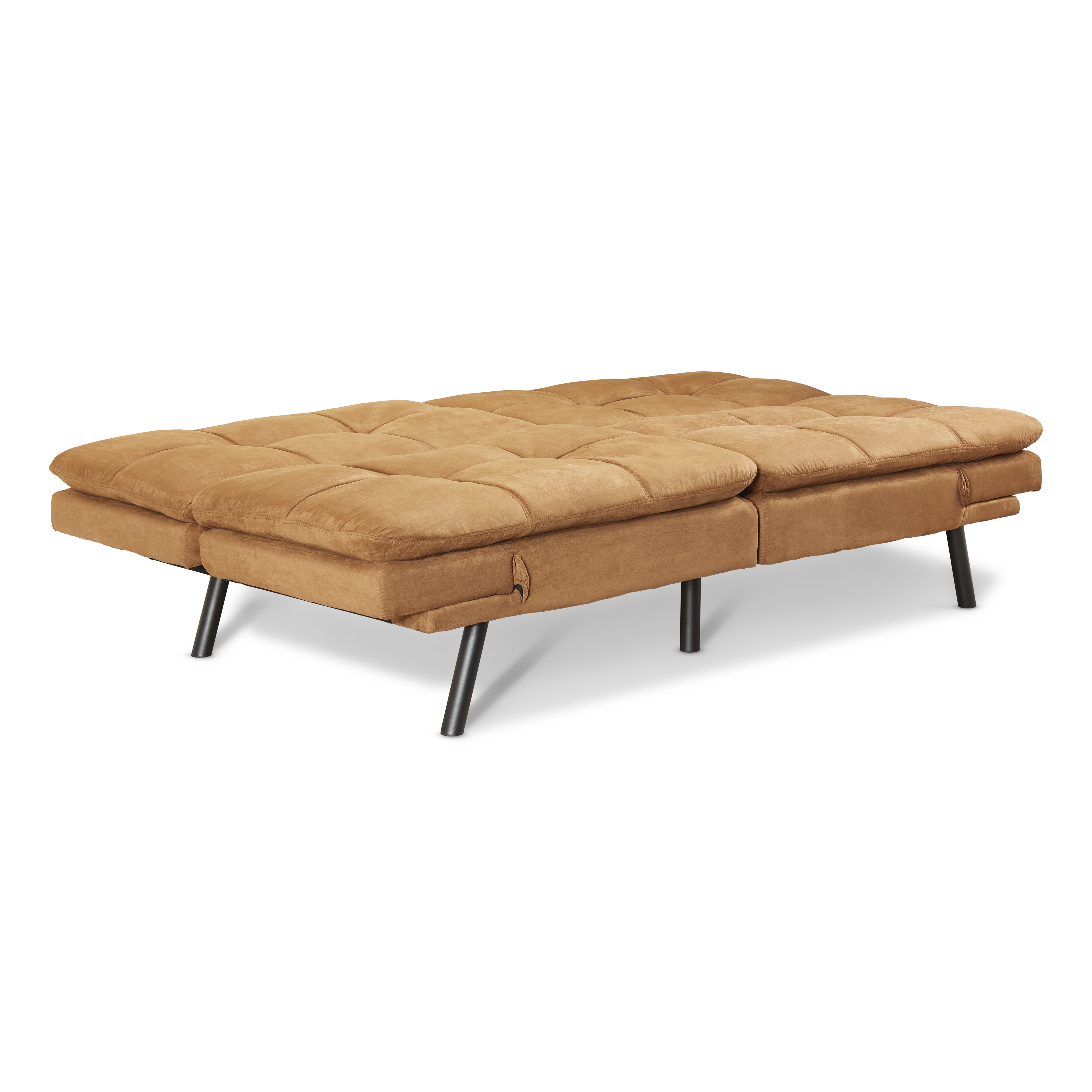 Memory Foam Suede Fabric Futon Sofa Mainstays Bed Winged Armrest Wood Foldable