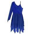 thumbnail image 6 of YiZYiF Womens High Low Lyrical Ballet Dance Leotard Dress for Stage Performance Blue-a XL, 6 of 6
