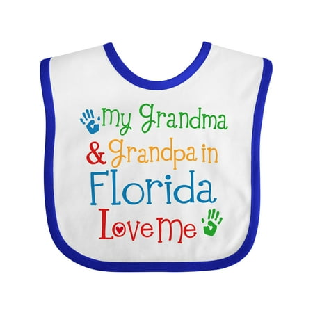 

Inktastic Florida Grandma Grandpa Loves Me Gift Baby Boy or Baby Girl Bib