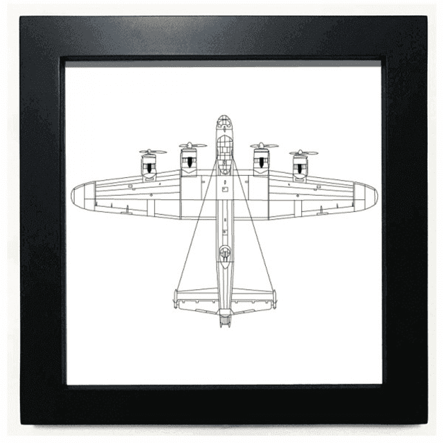 Plane Line Military Art Deco Fashion Black Square Frame Picture Wall Tabletop