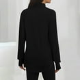 thumbnail image 4 of Women's Mock Neck Tunic Tops with Thumb Holes Long Sleeve Solid Color T-shirts Spring Fall Base Pullovers (XL, Black), 4 of 8