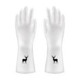 thumbnail image 2 of 1pair Latex-Free Waterproof Dishwashing Gloves, Medium Long Cuff White Transparent Gloves for Kitchen, Laundry, Gardening & Household Cleaning, Chemical Resistant & Anti-Slip for Tough Tasks, B, 2 of 6