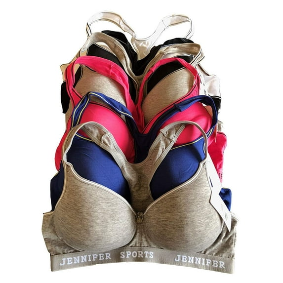 Jennifer Intimate 6 Pack Raceback Pull Over Cotton Sports Bra B/C (40C)