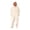 Beige, variant on Mens Fleece Onesie Orange Full Zip Hooded Union Suit Soft Adult One-Piece Year-Round Lounge Set