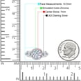 thumbnail image 7 of Art Deco Ring Sunflower Design Round Cubic Zirconia White Tone 925 Sterling Silver, Size 5, 7 of 7