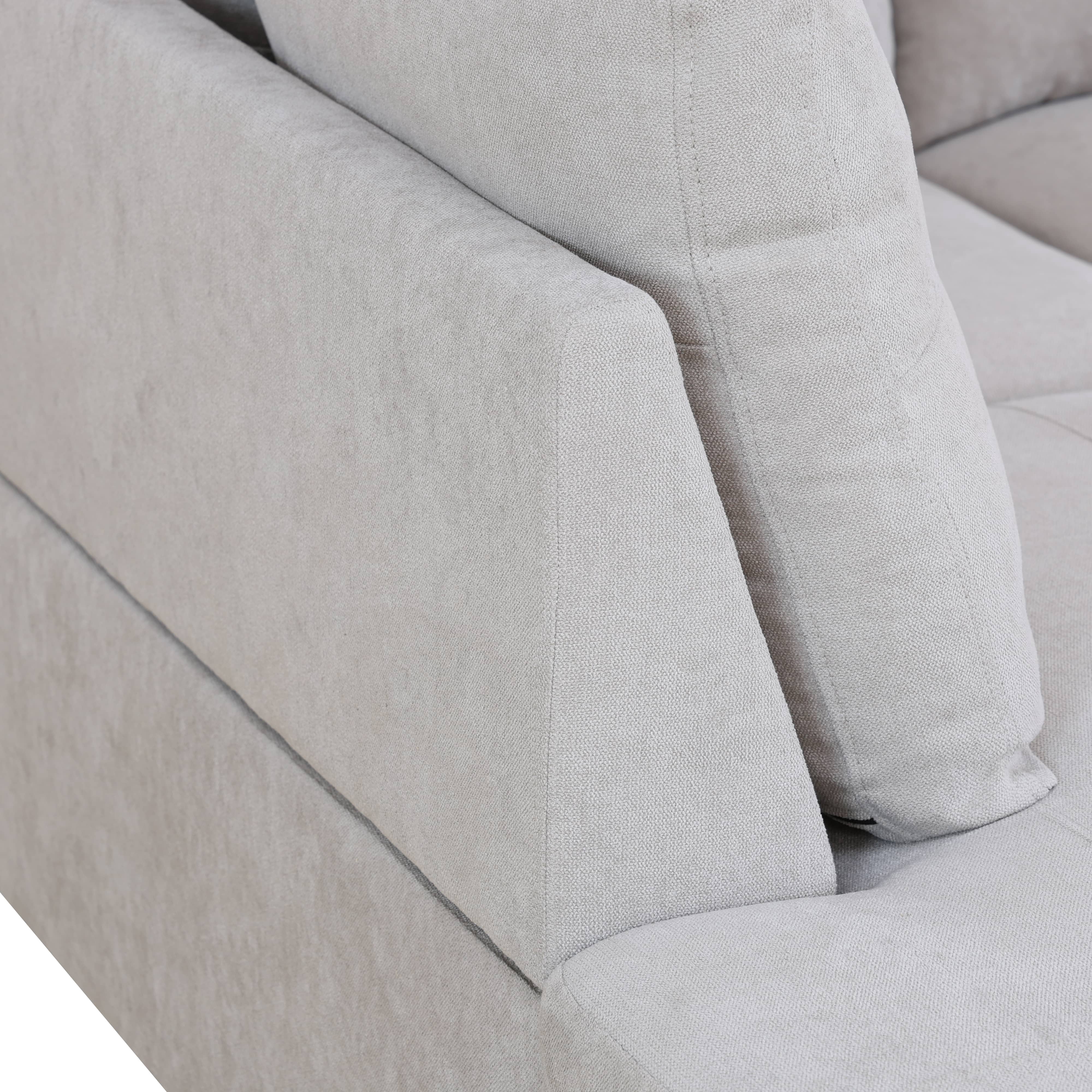 MAYEERTY 97" Light Gray Modern Fluffy 3-Piece Couch - Ultra-Soft Cozy for Living Room