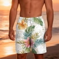 thumbnail image 1 of Beach Board Shorts With Layered Print For Summer Swimwear Short Swim Trunks With Secure Back Pocket And Adjustable Drawstring, 1 of 4