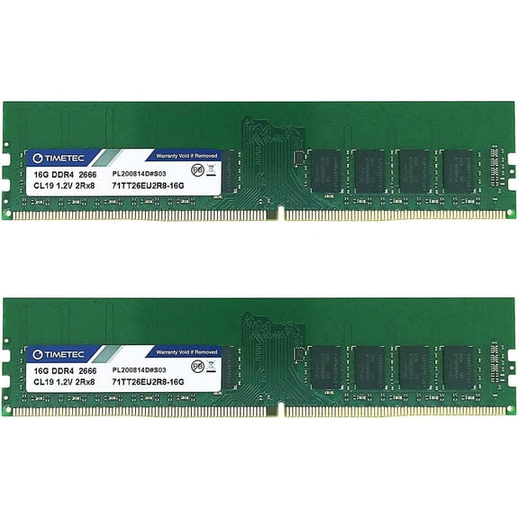 Memory Hynix IC 32GB KIT (2x16GB) DDR4 2666MHz PC4-21300 Unbuffered ECC 1.2V CL19 2Rx8 Dual Rank 288 Pin UDIMM Server Memory RAM Module Upgrade (32GB KIT (2x16GB))