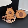 thumbnail image 6 of Cartoon Capybara Shaped Silicone Change Holder Waterproof Easy to Use Coin Bag Crossbody Purse for Everyday Use, 6 of 9