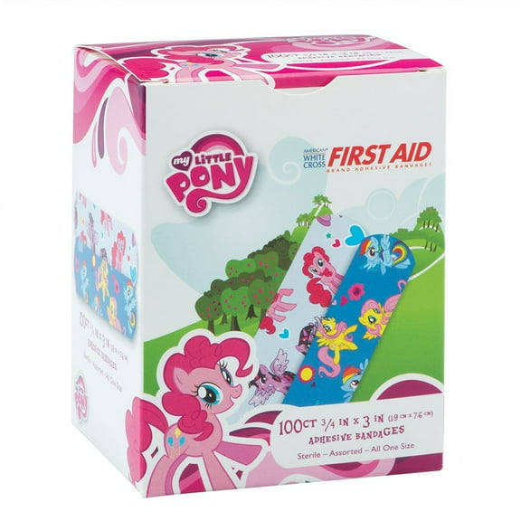 American White Cross My Little Pony Bandages 3/4 X 3 Inch Sterile Adhesive Strip, Box of 100