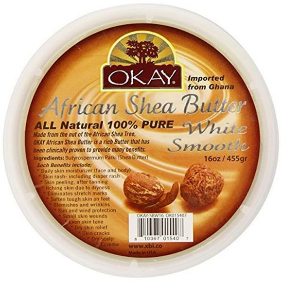 OKAY Shea Butter Jar White, 16 oz