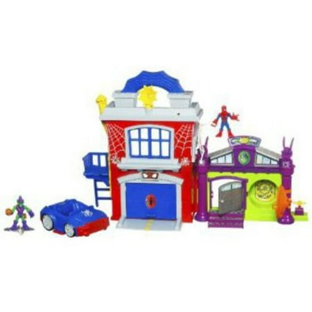 Marvel Super Hero Adventures Playskool Heroes, Crime-Fightin' Headquarters with Spider-Man and Green Goblin