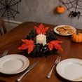 thumbnail image 4 of Fall Halloween Decoration for Home Indoor Outdoor Clearance Under $5.00!Halloween Autumns Harvests And Thanksgiving Table Decoration And Artificial Sunflower And Maple Leaf Candle Ring/Wreath, 4 of 6