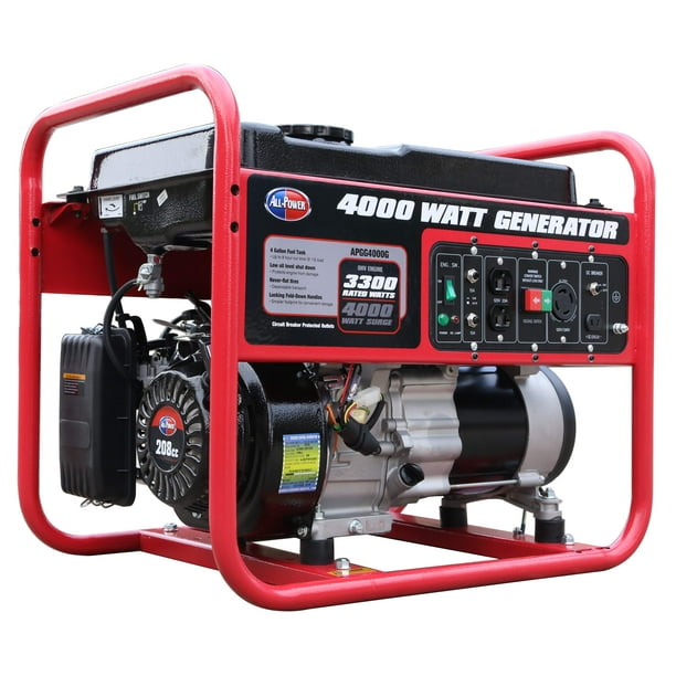 All Power 4000 Watt Portable Generator, Gas Powered ofr Home Power Back