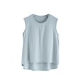 thumbnail image 2 of SDNall Blouse Femme Unie Décontractée Mode Col Rond Régulière Sans Manches Vêtements de Nuit Hauts, 2 of 9