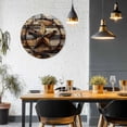 thumbnail image 4 of Wall Clock 14 Inch Vintage Farmhouse Barn Star Round Silent Decorative Wall Clocks Battery Operated for Living Room Bedroom Kitchen Classroom Decor, Rustic Wood Textured Striped,Large, 4 of 7
